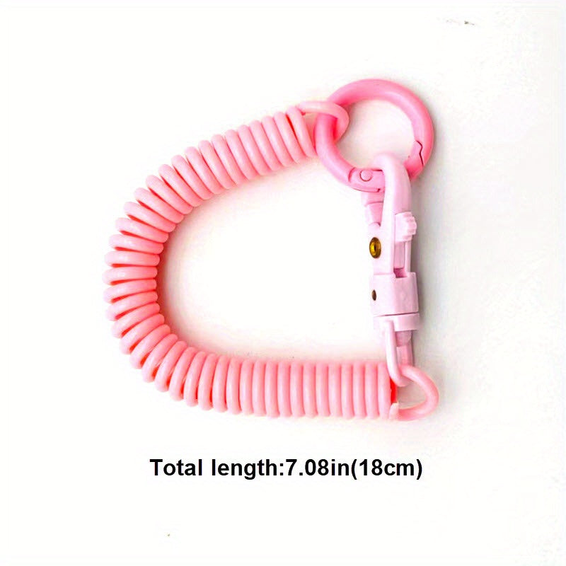 Kids Spring Keychain Retractable Safety Rope Decorative Accessory