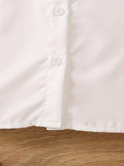 Girls Embroidered Collar Button Down Short Sleeve Shirt