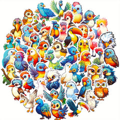 50pcs Bird Words Sound Stickers Owl Parrot Cartoon Vinyl Waterproof Stickers