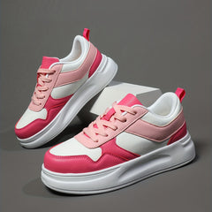 Women's Colorblock Casual Sneakers Low Round Toe Soft Shoes