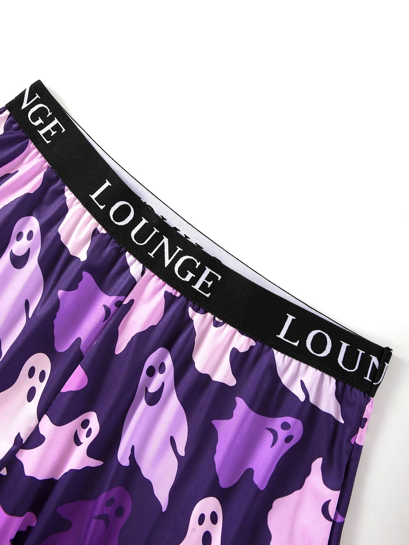 Ghost Print Letter Tape Bra & Shorts Set