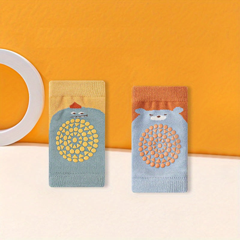 2 Pairs Baby Boys Cartoon Knee Pads Non Slip for Infant Toddlers