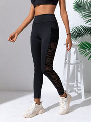 Mesh Contrast Yoga Pants High Stretch Leggings