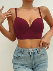 Solid T Shirt Bra Comfy Push Up Bra Women's Lingerie