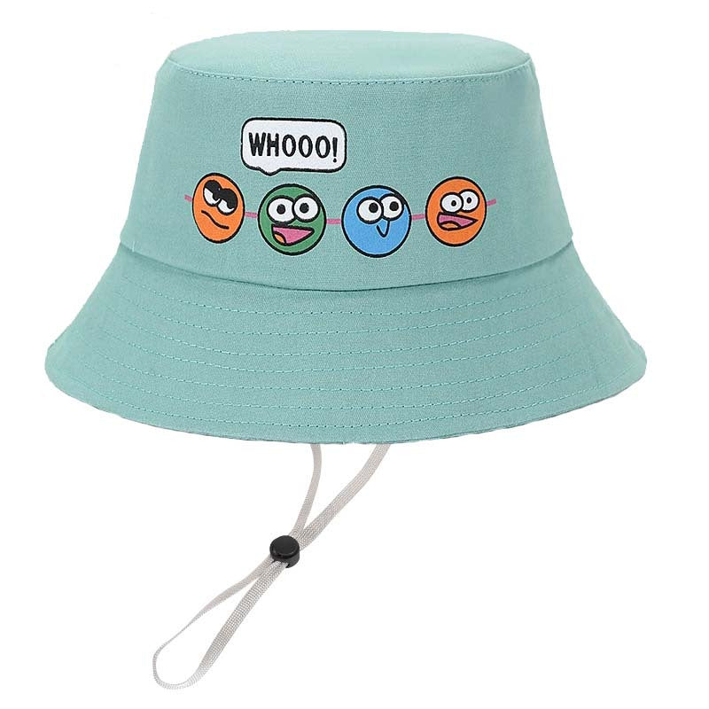 Kids Cartoon Print Bucket Hat Fisherman Hat Wide Brim for Sunscreen