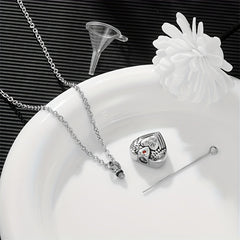 Miss You Heart Pendant Pet Urn Necklace Cremation Jewelry