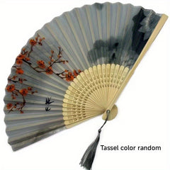 Chinese Landscape Prints Folding Fan Portable Dance Party Accessory