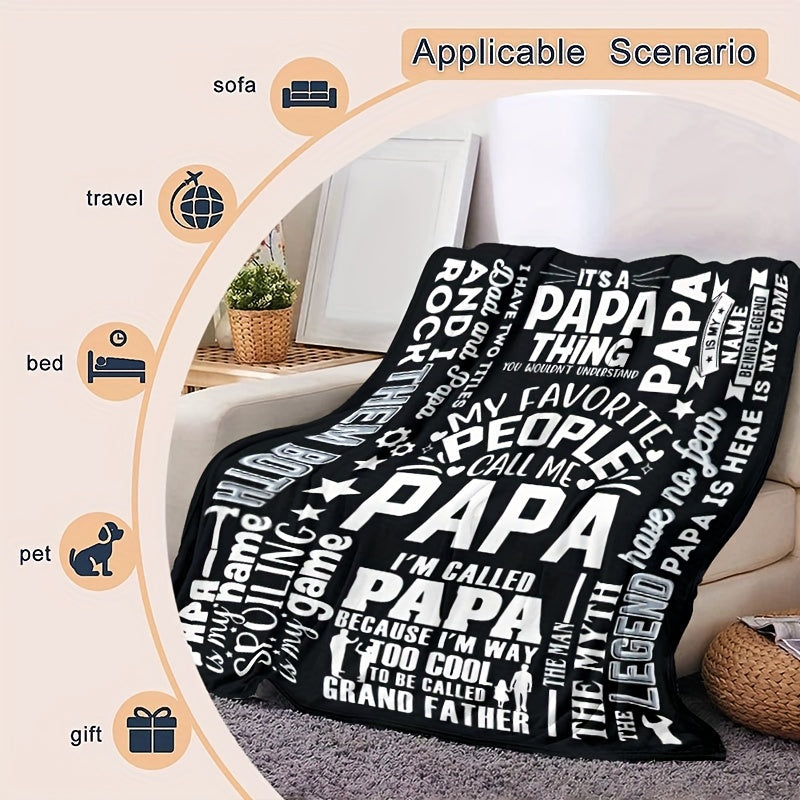 Grandpa Gift Blanket For Outdoor Camping Sofa Living Room Decor