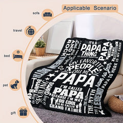 Grandpa Gift Blanket For Outdoor Camping Sofa Living Room Decor