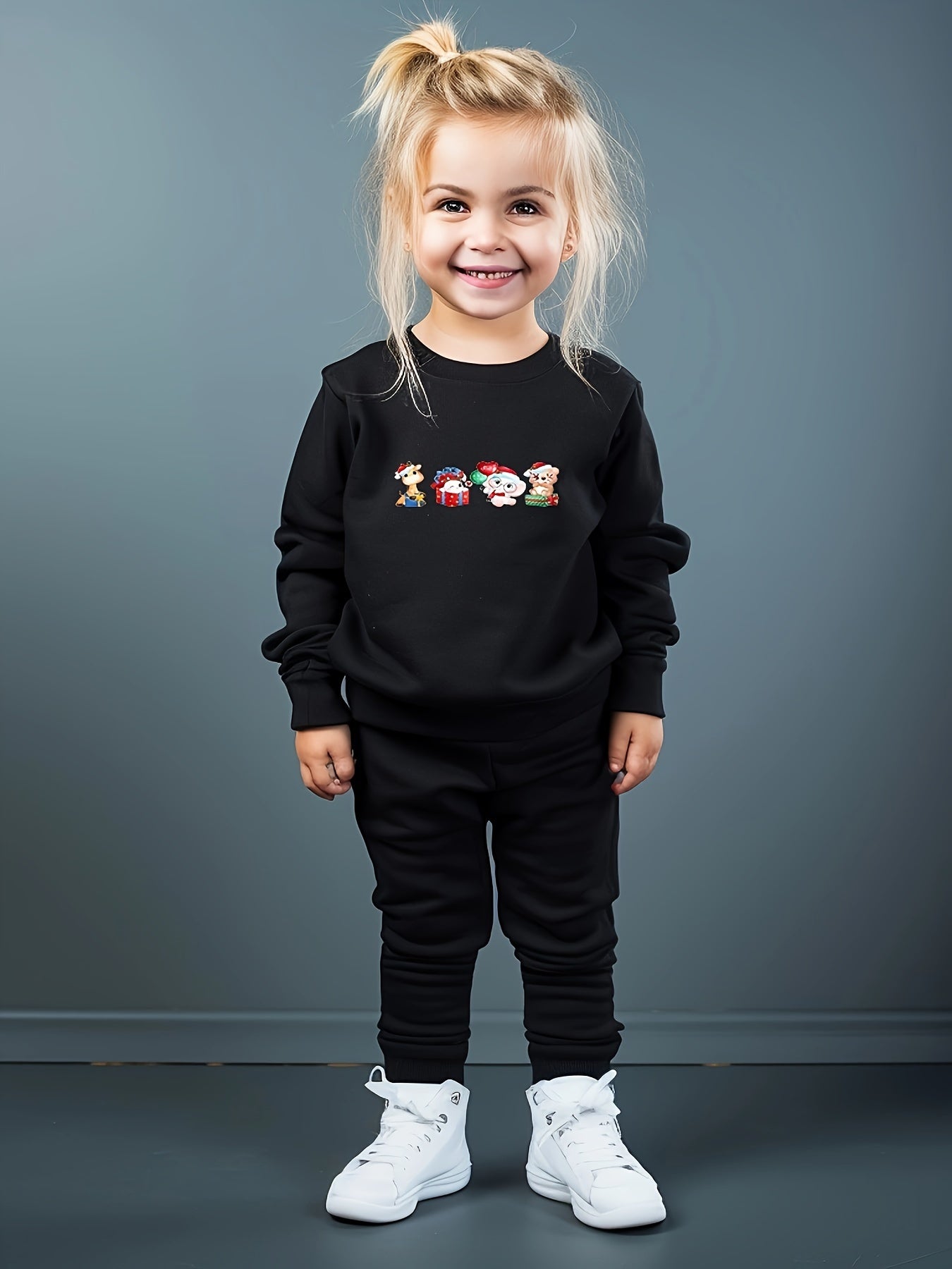 Girls Christmas Animals Sweatshirt & Sweatpants Set