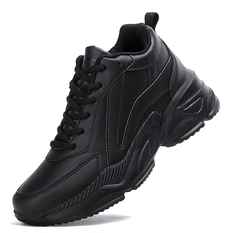 Women's Waterproof Chunky Running Shoes Faux Leather Outdoor Sneakers
