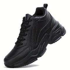 Women's Waterproof Chunky Running Shoes Faux Leather Outdoor Sneakers