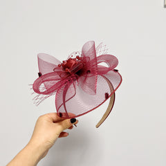 Tea Hats Cocktail Wedding Headpiece Hairband Feather Mesh Net Veil