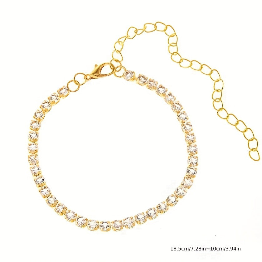 Rhinestone Claw Chain Anklet Glam Jewelry
