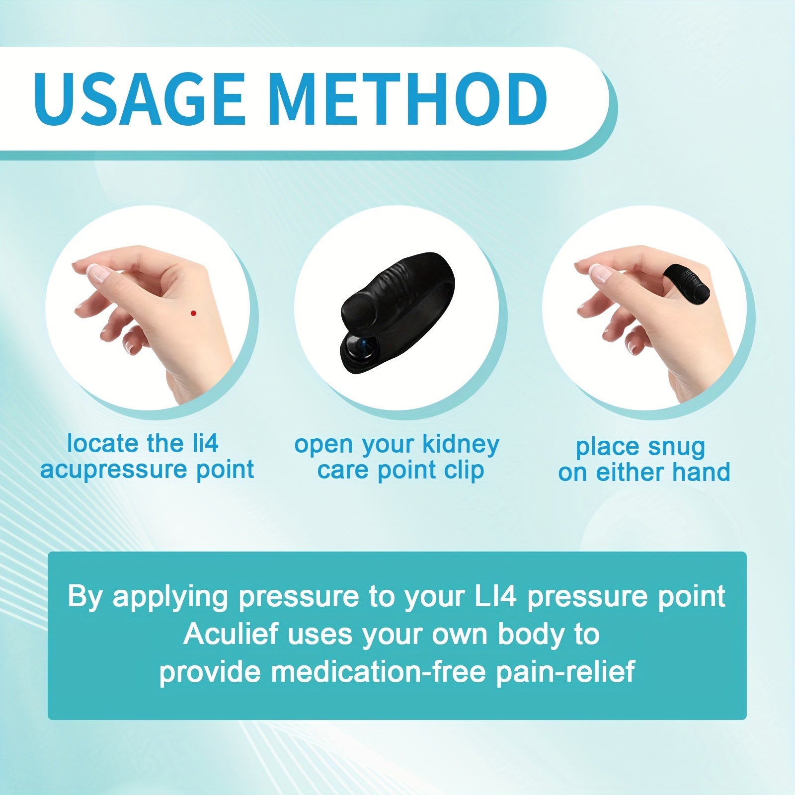 Portable Hand Acupressure Massage Clip Thumb Type Care Clip