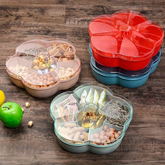 Flower-Shaped Snack Tray with Lid Divided Container