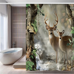 Waterproof Deer Shower Curtain Soft & Durable Bathroom Decor