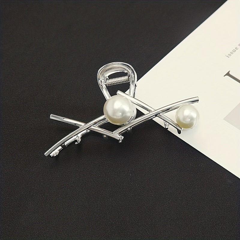 Faux Pearl Hair Clips Claw Clips Daily Decorative Girls Hair Accessories