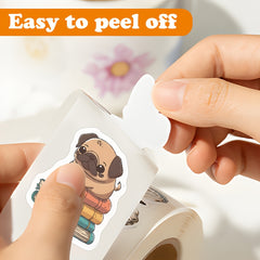 500 Pug Stickers Roll Scrapbook Laptop Bumper Skateboard