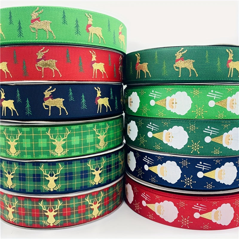2yds 25mm Christmas Printed Ribbon For Decoration DIY Supplies
