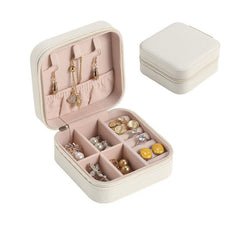 Portable Jewelry Box PU Leather Ring and Earring Storage Container