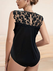 Lace Hollow Out Tank Bodysuit Women's Clothing