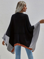 Colorblock Bat Sleeve Cardigan