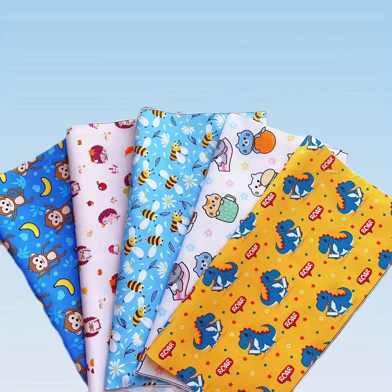 8pcs Animal Theme Fabric Polyester Fat Quarter DIY Sewing Supplies