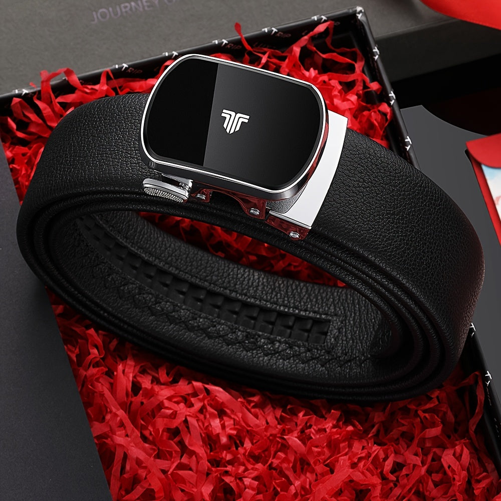 Men's Leather Auto Buckle Belt Top Cowhide Business Belt