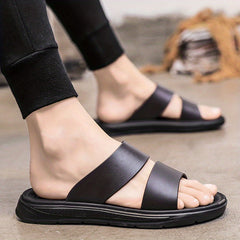 Men's Double Band Slide Sandals Casual Non Slip Shoes Open Toe Shoes