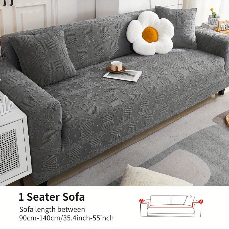 Dark Grey Elastic Sofa Slipcover Non-slip Furniture Protector