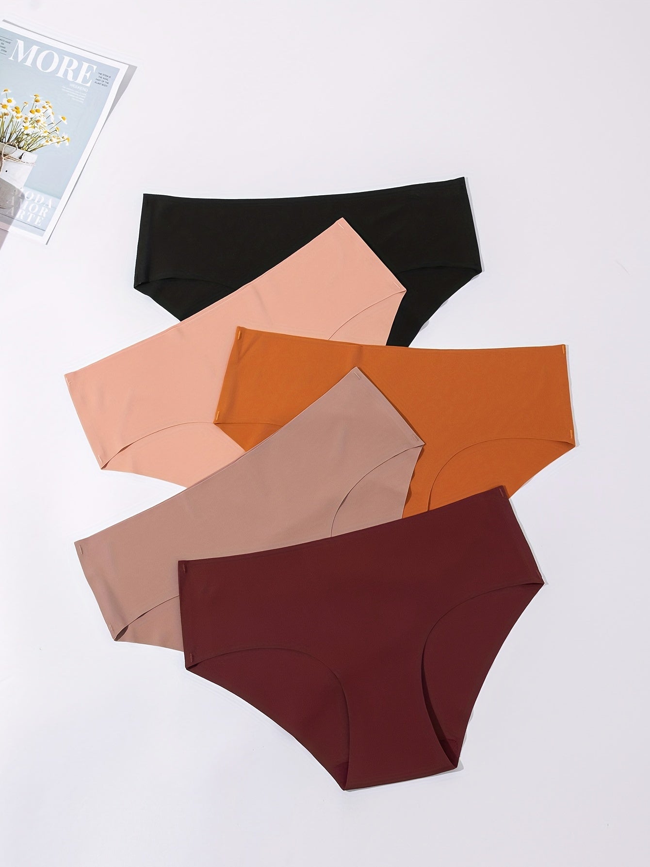 5pcs Seamless Low Waist Panties Women's Lingerie