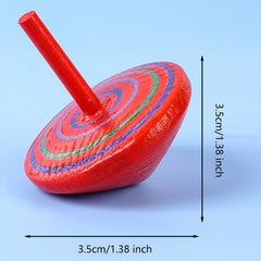 Wooden Small Top Desktop Decompression Toy Rainbow Small Top