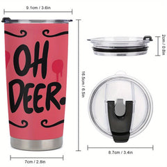 20oz Oh Deer Stainless Steel Tumbler Pink Swirls