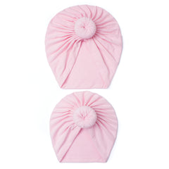 2pcs Parent Child Knotted Cap Thermal Comfortable Cap