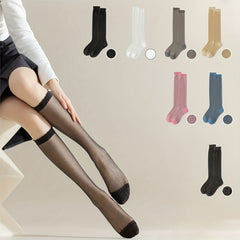 Ultra Thin Sheer Knee High Socks Lace Mesh Calf Stockings Women's Hosiery