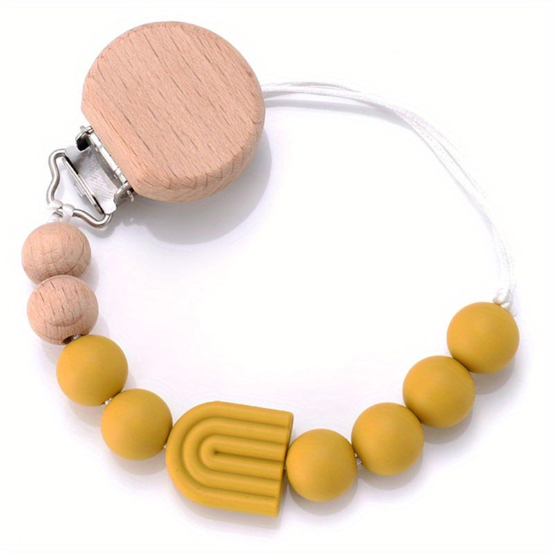 Baby Beech Pacifier Clip Anti-drop Silicone Teething Chain Toy