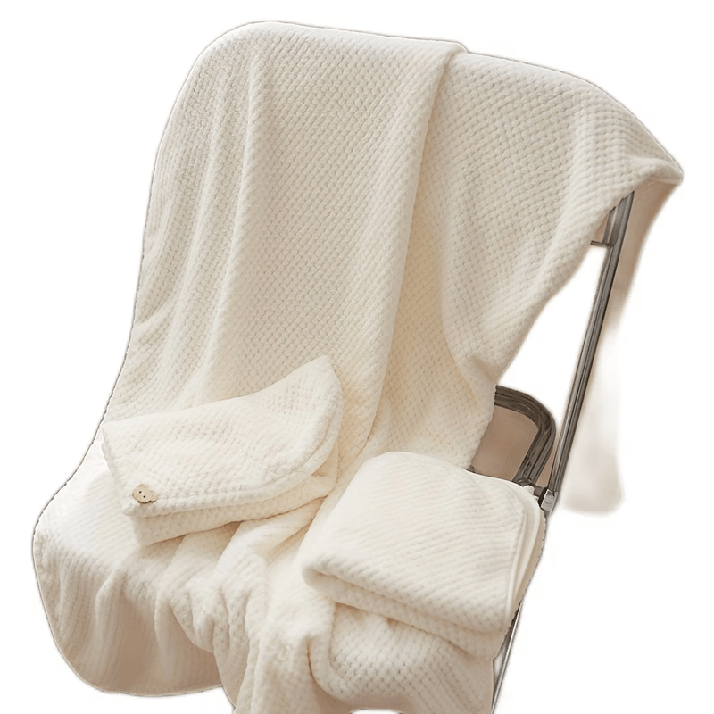 2pcs Absorbent Non Fading Bathroom Towel Set for Adults and Children