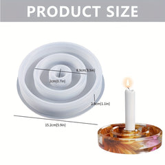 Round Aromatherapy Candle Holder Resin Mold DIY Candle Tray Accessories