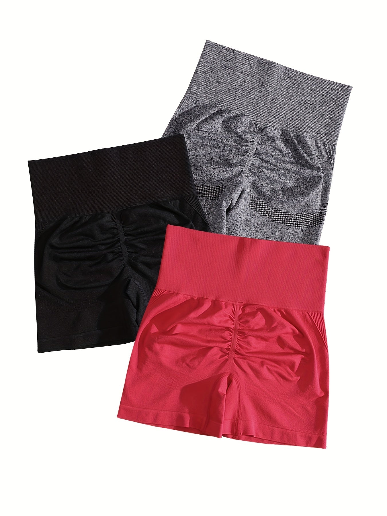 3pcs High Waist Yoga Shorts for Women