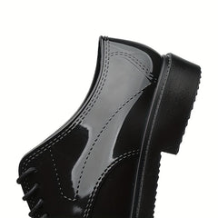 Men's PVC Round Toe Leather Shoes For Wedding Party Office