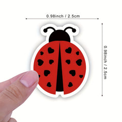 500pcs Waterproof Ladybug Vinyl Decals for Bike, Laptop, Water Bottle