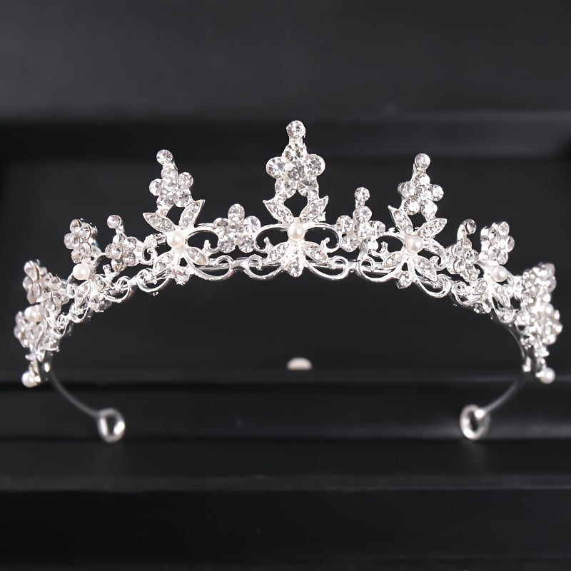 Rose Golden Tiara Bridal Hair Jewelry Wedding Bride