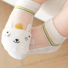 5 Pairs Baby Girls Animals Ankle Socks Thin Breathable Style