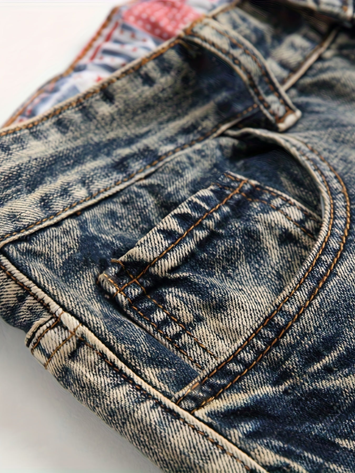 Vintage Slim Fit Ripped Jeans Mens Street Style Distressed Denim Pants