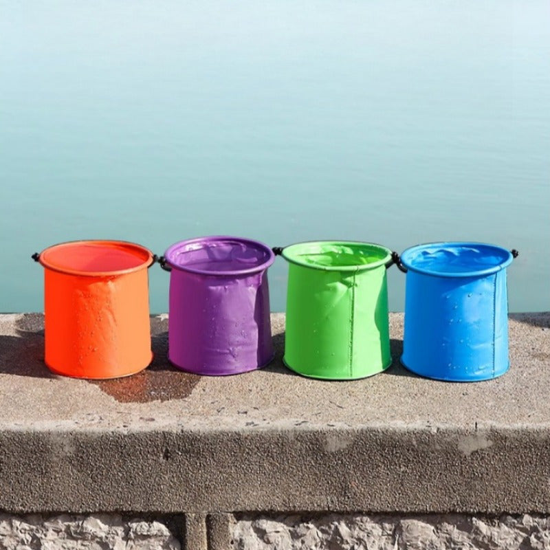 2pcs Summer Beach Fun Catch Bucket & Retractable Fishing Net Set