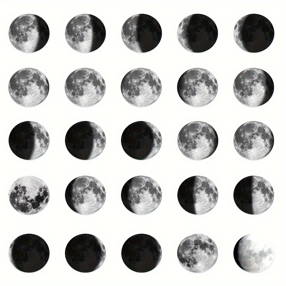 50pcs Moon Stickers Phone Case Laptop Water Cup Waterproof Decorative Stickers