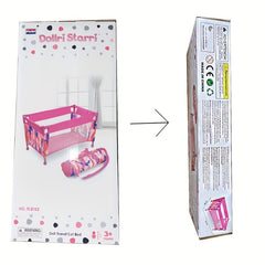 Metal Doll Playpen Baby Dolls Travel Cot Bed With Carry Bag For Kids Christmas