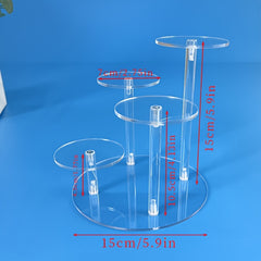 4-Position Acrylic Doll Display Stand, Transparent, Collectible Toy Holder