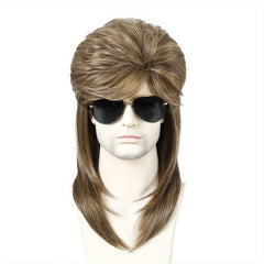 Men's Long Curly Hair Rock Costume Party Halloween Wig